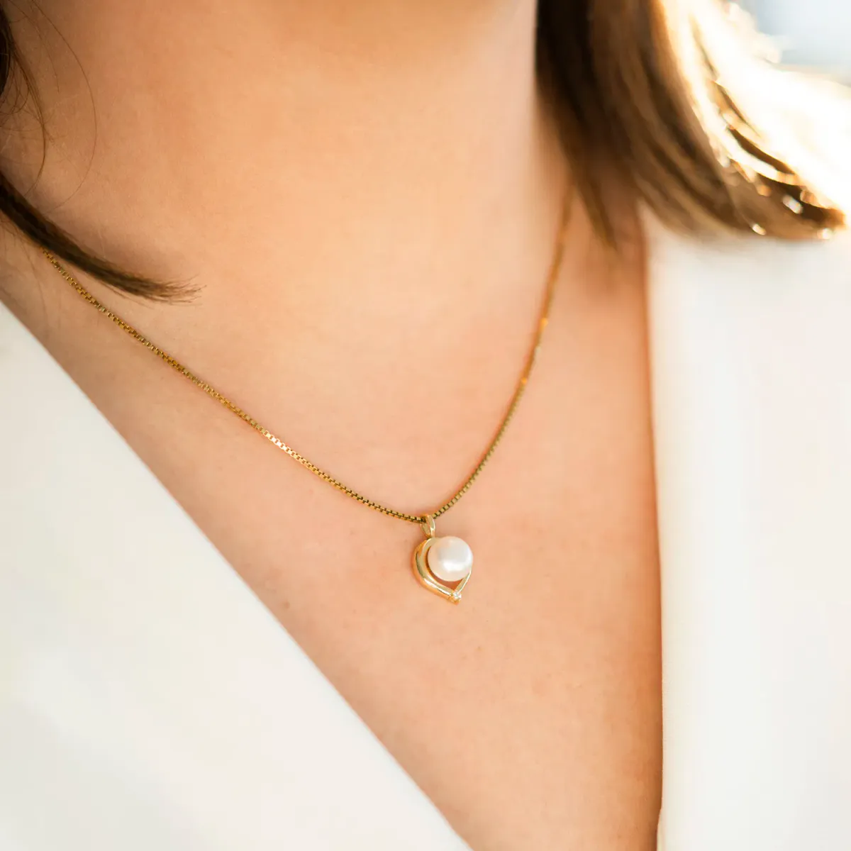 Gullsmykke med perle Pan Jewelry