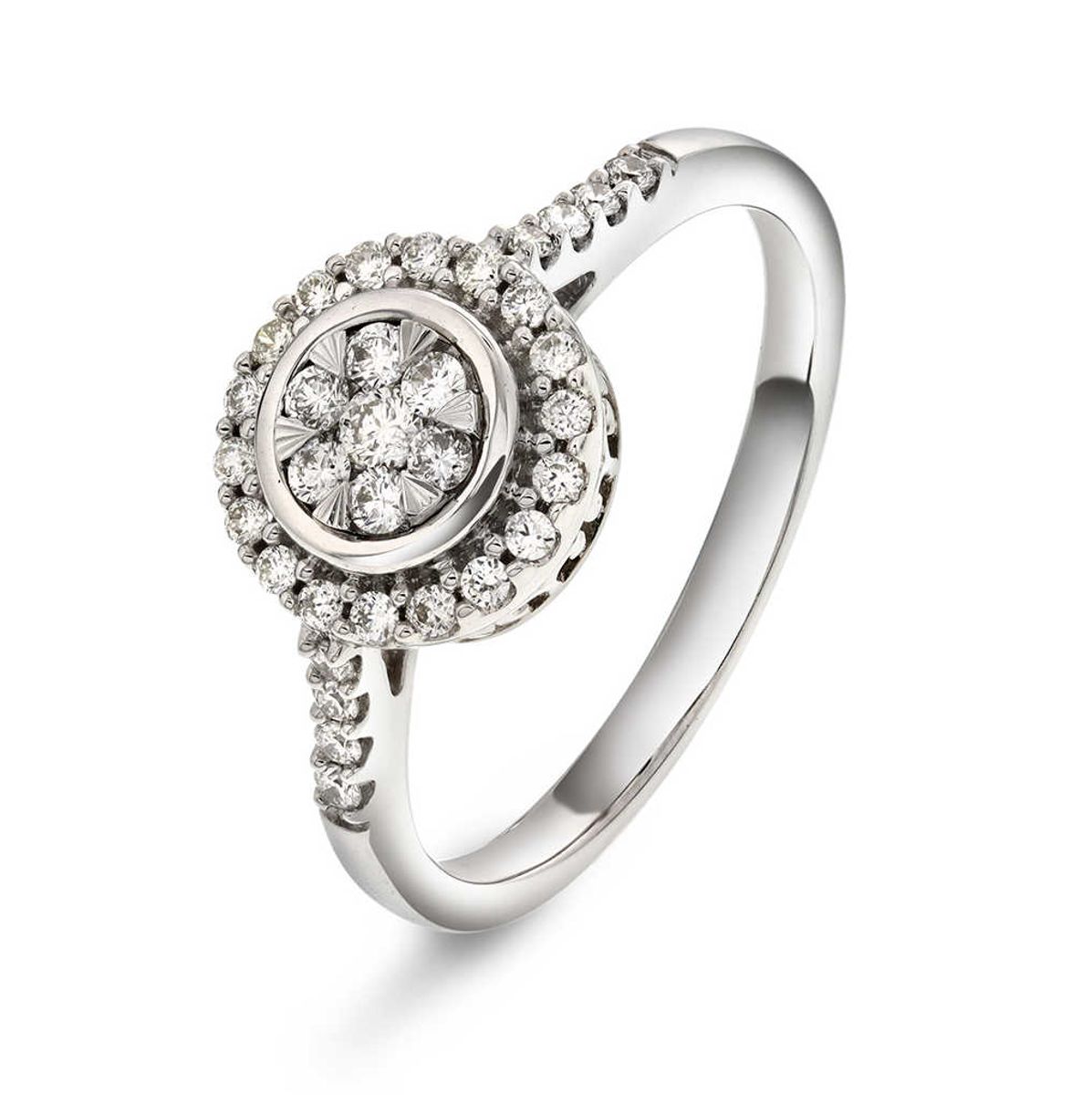 Diamantring hvitt gull 0.33 carat w.si