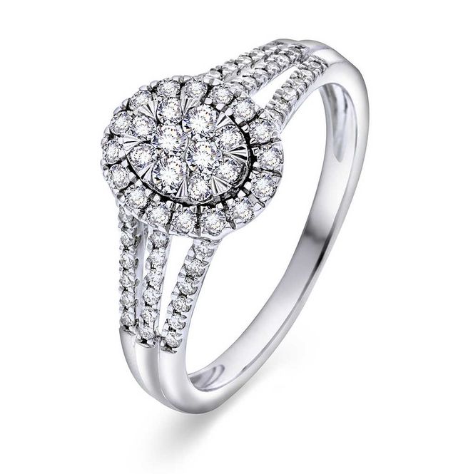 Hovedbilde Diamantring hvitt gull ...