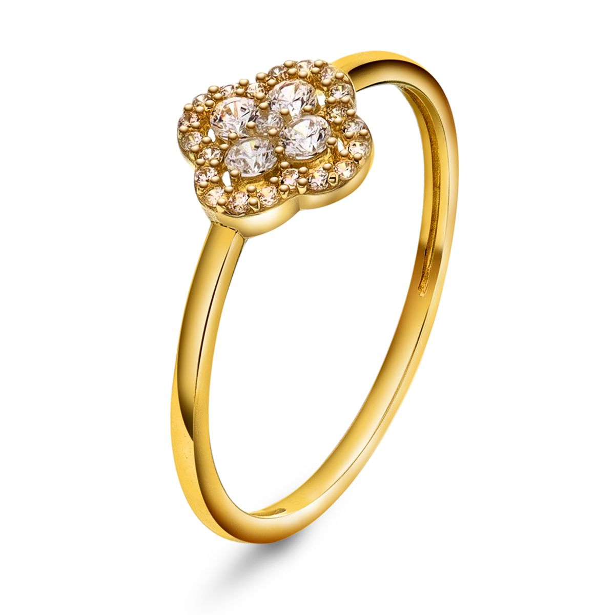 Gullring med zirkonia