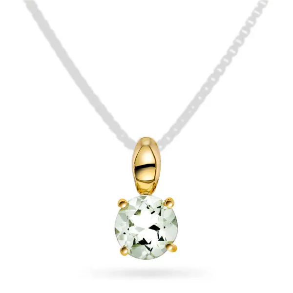 Hovedbilde Gullsmykke med grønn ...